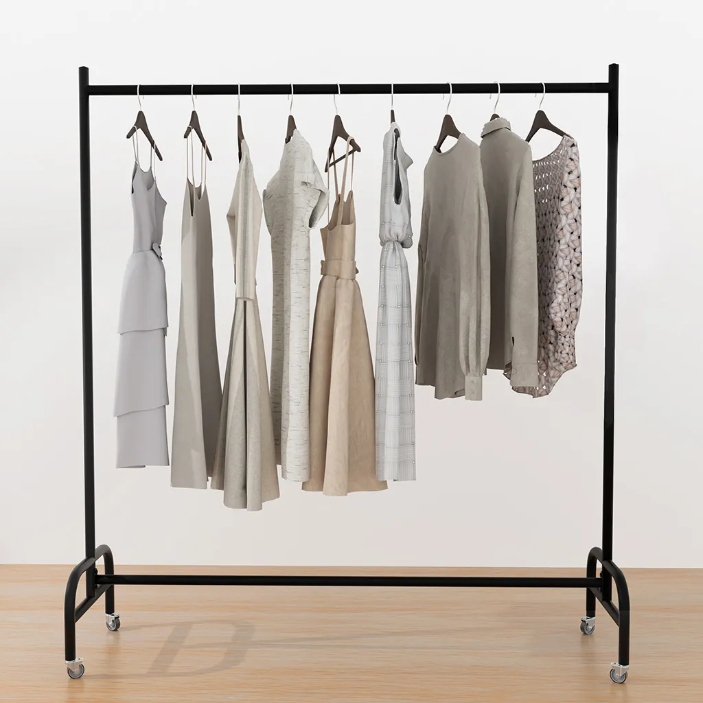Portant vêtement droit fixe noir 120 x 40 x H 160 cm - Portant vêtement pro - Portants à vêtements droits-2