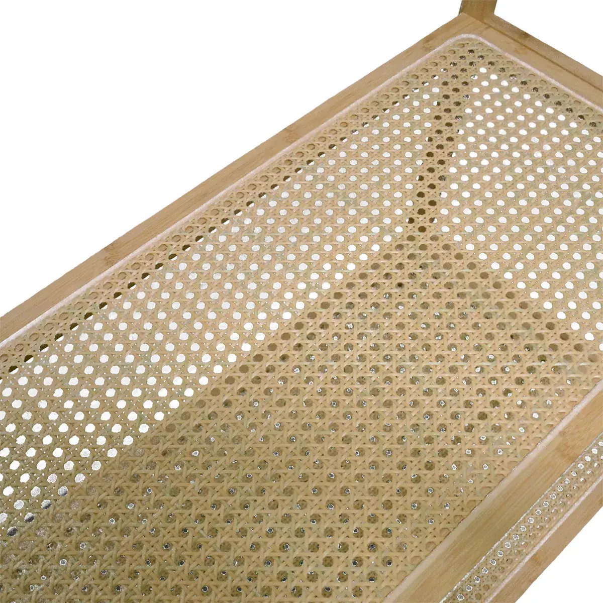 Portant vêtement bambou 100 x 48 x 170 cm avec 2 tablettes cannées – Portant penderie - Portants à vêtements droits-3