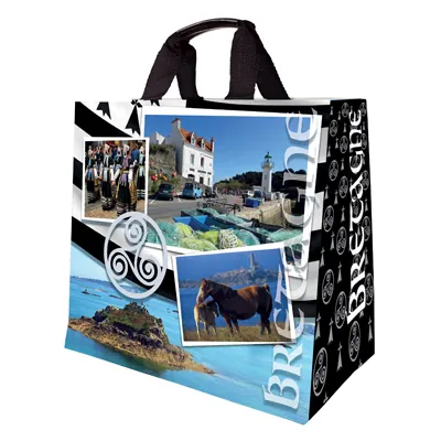 Sac cabas réutilisable polypropylène tissé région Bretagne 33L 43 x 20 x 38 cm - Lot de 25 - Sacs tissés-2