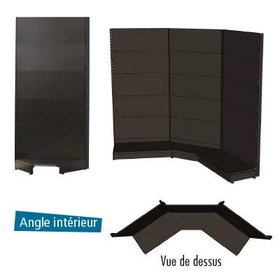 Tablette tôle d'angle intérieur - Ligne Store noir pas de 25 mm-2