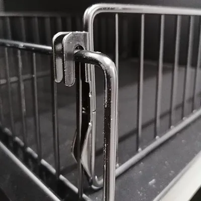 Séparateur grille pour tablette métallique 30 x 9,5 cm - Séparateur rayonnage - Diviseur grille - Noir - Ligne Store noir pas de 25 mm-3