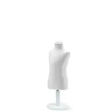 Buste enfant 1 an tissu blanc pied court bois H 33 cm - Bustes couture, torses couture