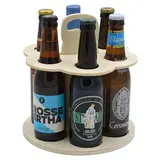 Tourniquet porte bouteilles de bière en bois avec poignée 6 bières 33 cl - Brasseur