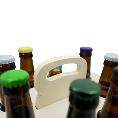 Tourniquet porte bouteilles de bière en bois avec poignée 8 bières 33 cl - Mètres de bières, Emballages pour bouteilles de bières-4