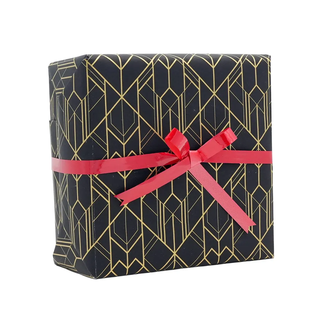 Papier cadeau Art Grafik couché blanc 70 cm x 25 m, noir / or, 80 g/m² - Papier cadeaux couchés à motifs-4