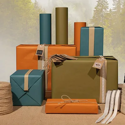 Papier cadeau kraft lisse vert uni 70 cm x 50 m 65g/m² – le rouleau - Papiers cadeaux kraft, Papiers cadeaux unis-3