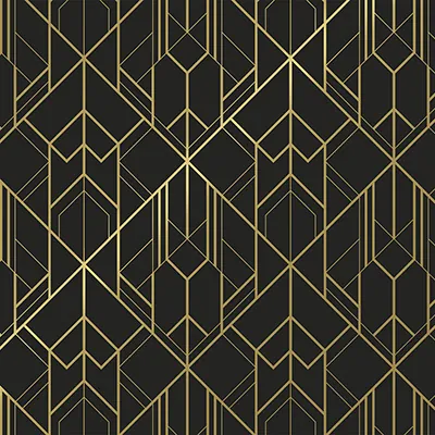 Papier cadeau Art Grafik couché blanc 30 cm x 50 m, noir / or, 80 g/m² - Papier cadeaux couchés à motifs
