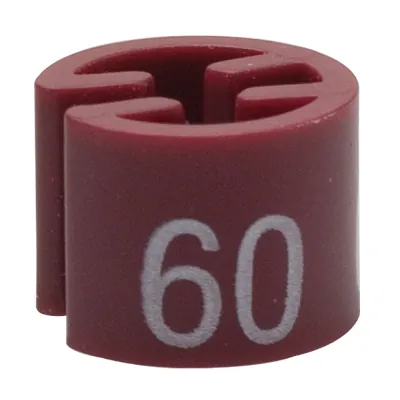 Marque taille T60 bordeaux ø 1,3 cm - Indicateur de taille pour cintre - Paquet de 100 - Marques taille pour cintres