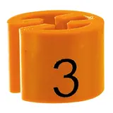 Marque taille T3 orange ø 1,3 cm - Indicateur de taille pour cintre - Paquet de 100 - Marques taille pour cintres