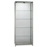 Vitrine d'exposition aluminium verre sécurisé 4 tablettes 80 x 40 x 198 cm - Meuble vitrine - Vitrines Verre & Aluminium