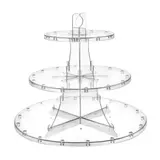 Présentoir à gâteau 3 niveaux transparent Ø 34 x 29 cm plastique - Présentoir pour buffet - Plateaux de service, Plats jetables