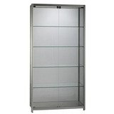 Vitrine d'exposition aluminium verre sécurisé 4 tablettes 100 x 40 x 198 cm - Meuble vitrine - Vitrines Verre & Aluminium