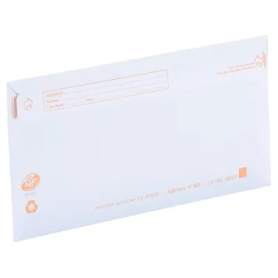 Enveloppe blanche DL 110 x 220 mm précasées 80g La Couronne - Paquet de 50 - Enveloppes blanches-3