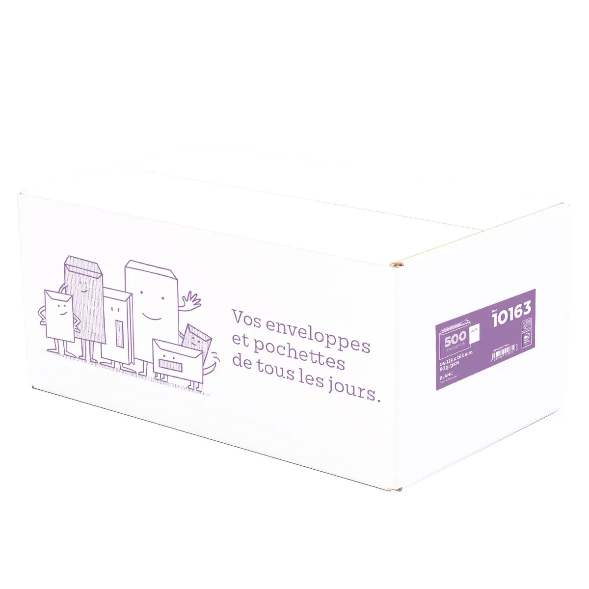Enveloppe blanche C6 114 x 162 mm 80g sans fenêtre La Couronne - Paquet de 500 - Enveloppes blanches-2