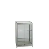 Vitrine comptoir aluminium et verre sécurisé 2 tablettes 60 x 50 x 94 cm - Vitrine d’exposition - Vitrines Verre & Aluminium