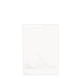 Sac plastique poignées découpées renforcées PEBD 55µ 25 x 38 x 4 cm - Blanc - Lot de 100 - Sacs plastique unis, poignées découpées