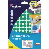 Pastille adhésive permanente Verte ø 15 mm Agipa - Pastille de signalisation - Étui de 960 - Gommettes de couleur