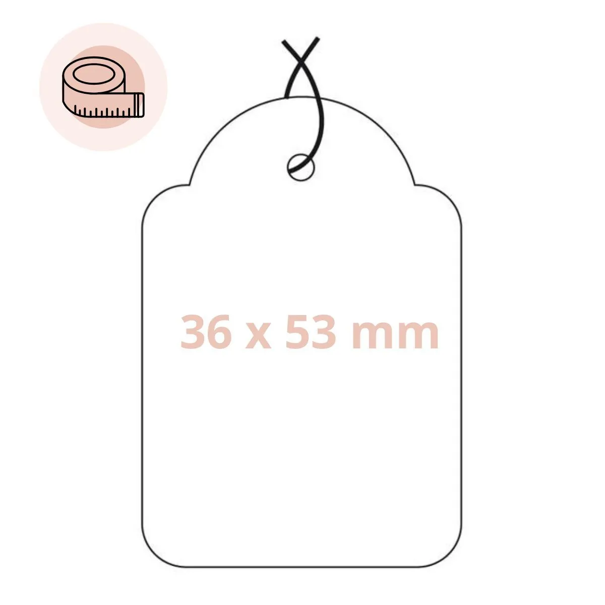 Étiquette américaine avec fil 36 x 53 mm Apli – Étiquette bijouterie - Blanc - Boîte de 500 - Étiquettes bijoux-2