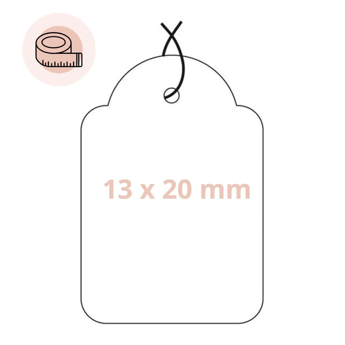 Étiquette américaine avec fil 13 x 20 mm Apli – Étiquette bijouterie - Blanc - Boîte de 1000 - Étiquettes bijoux-2