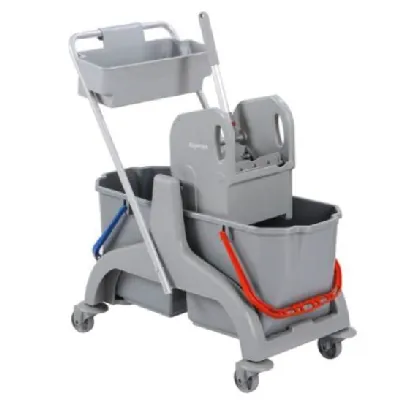 Chariot de lavage 2 seaux de 18 L avec presse et panier – Chariot de ménage - Lavage sols