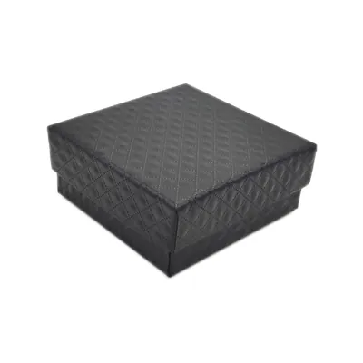 Écrin bijou plat pour Parure & Bracelet carton gaufré Noir 7,5 x 7,5 x 3,5 cm insert velours - Boite bijoux – Lot de 20 - Écrins à bijoux, Coffrets à bijoux