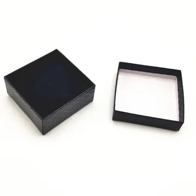 Écrin bijou plat pour Parure & Bracelet carton gaufré Noir 7,5 x 7,5 x 3,5 cm insert velours - Boite bijoux – Lot de 20 - Écrins à bijoux, Coffrets à bijoux-2
