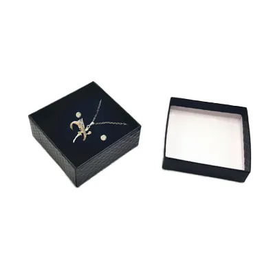 Écrin bijou plat pour Parure & Bracelet carton gaufré Noir 7,5 x 7,5 x 3,5 cm insert velours - Boite bijoux – Lot de 20 - Écrins à bijoux, Coffrets à bijoux-3