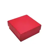 Écrin bijou plat pour Parure & Bracelet carton gaufré Rouge 7,5 x 7,5 x 3,5 cm insert velours - Boite bijoux – Lot de 20 - Sacs cadeaux Saint-Valentin, Pochettes cadeaux Saint-Valentin