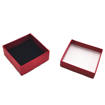Écrin bijou plat pour Parure & Bracelet carton gaufré Rouge 7,5 x 7,5 x 3,5 cm insert velours - Boite bijoux – Lot de 20 - Écrins à bijoux, Coffrets à bijoux-2