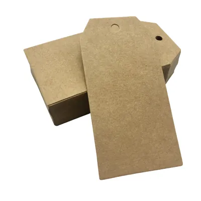 Étiquette américaine angles biseautés à trou kraft brun 5,1 x 10 cm – Paquet de 500 - Etiquettes américaines