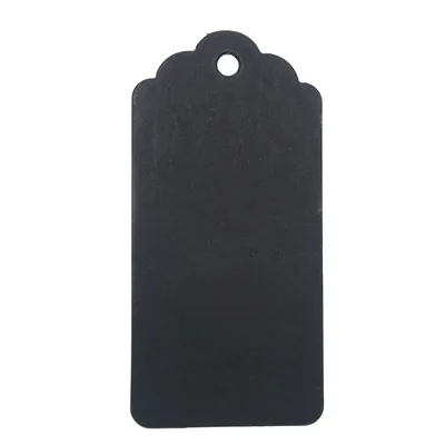 Étiquette américaine cartonnée noire 45 x 95 mm - Paquet de 500 - Etiquettes cadeaux à trou