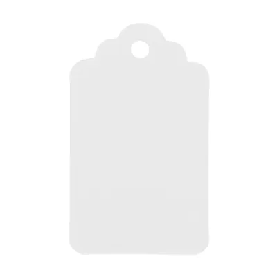 Étiquette américaine dentelée à trou kraft blanc 4 x 7 cm – Paquet de 500 - Etiquettes américaines