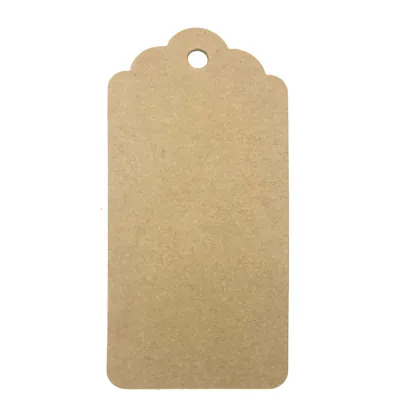 Étiquette américaine dentelée à trou kraft brun 4,5 x 9,5 cm – Paquet de 500 - Etiquettes américaines