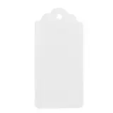 Étiquette américaine dentelée à trou kraft blanc 4,5 x 9,5 cm – Paquet de 500 - Étiquettes à trou