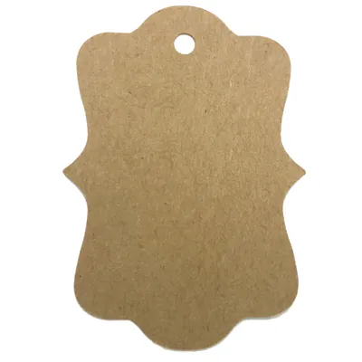 Étiquettes écusson à trou kraft brun 5 x 7 cm – Paquet de 500 - Etiquettes américaines