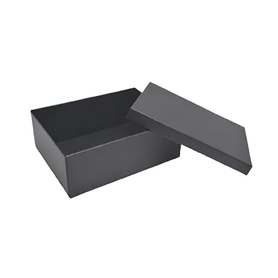 Boîte cadeau pliable à couvercle amovible noire 34x25x12 cm - Lot de 4 - Boites cadeaux carton pliables