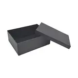 Boîte cadeau pliable à couvercle amovible noire 39x28x13,5 cm - Lot de 4 - Boites cadeaux carton pliables
