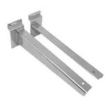 Console pour tablette bois ou verre en métal chromé pour panneau rainuré L 25 cm - Gris - La paire - Échelles Wall