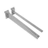 Console pour tablette bois ou verre en métal chromé pour panneau rainuré L 35 cm - Gris - La paire - Échelles Wall