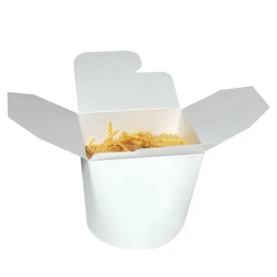 Boîte à pâtes carton 500 ml fermeture croisillon - Emballage pasta box - Blanc - Lot de 50 - Boites snacking