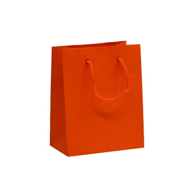Sacs pelliculés orange passion mat - Petit Modèle - Sacs pelliculés poignées cordelette