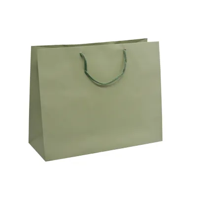 Sacs pelliculés à l'italienne vert tilleul mat - Grand Modèle - Sacs pelliculés poignées cordelette