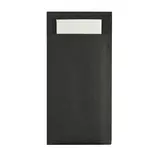 Pochette à couverts noire + serviette blanche 10 x 20 cm – Lot de 60 - Serviettes jetables, Serviettes cocktails