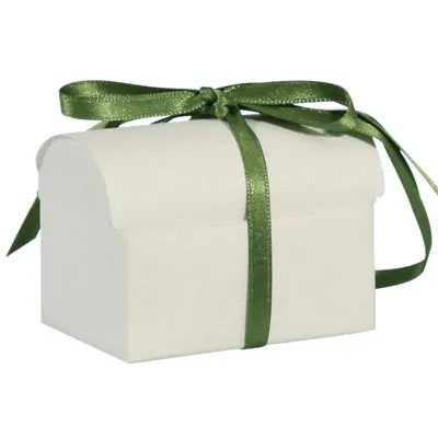 Coffre à dragées carton blanc 7 x 4,5 x 5,2 cm - Contenant dragées - Paquet de 10 - Boîtes dragées, Boîtes bonbons