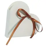 Contenant dragées coeur blanc 6,5 x 1,5 cm carton - Paquet de 10 - Boîtes dragées, Boîtes bonbons