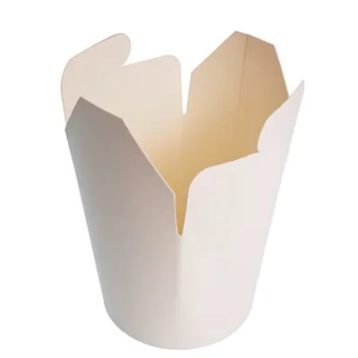 Boîte à pâtes carton 1064 ml fermeture croisillon - Emballage pasta box - Blanc - Lot de 50 - Boites snacking