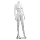 Mannequin femme, sans tête, bras le long du corps H 163 cm plastique - Blanc - Mannequins femmes
