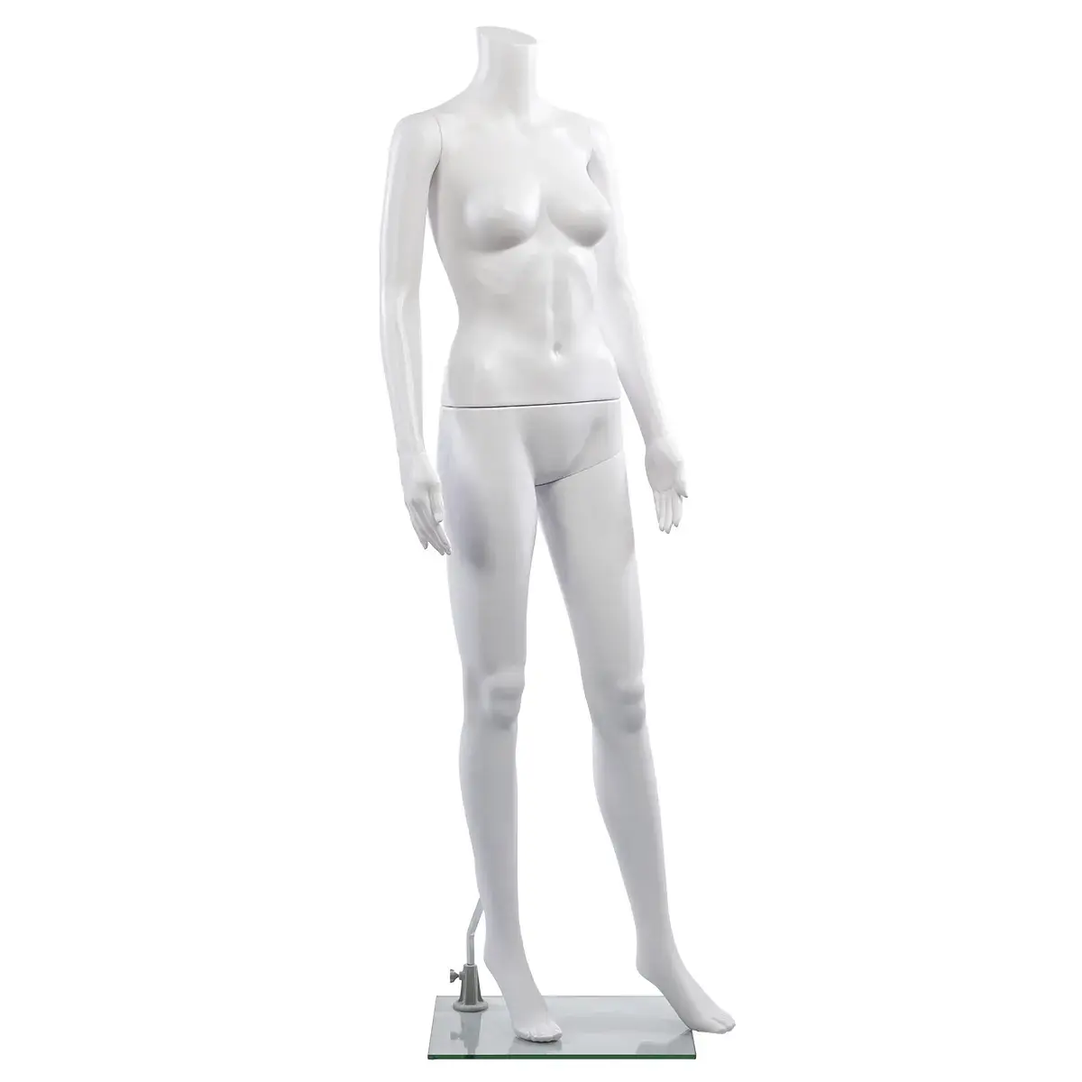 Mannequin femme, sans tête, bras le long du corps H 163 cm plastique - Blanc - Mannequins sans tête