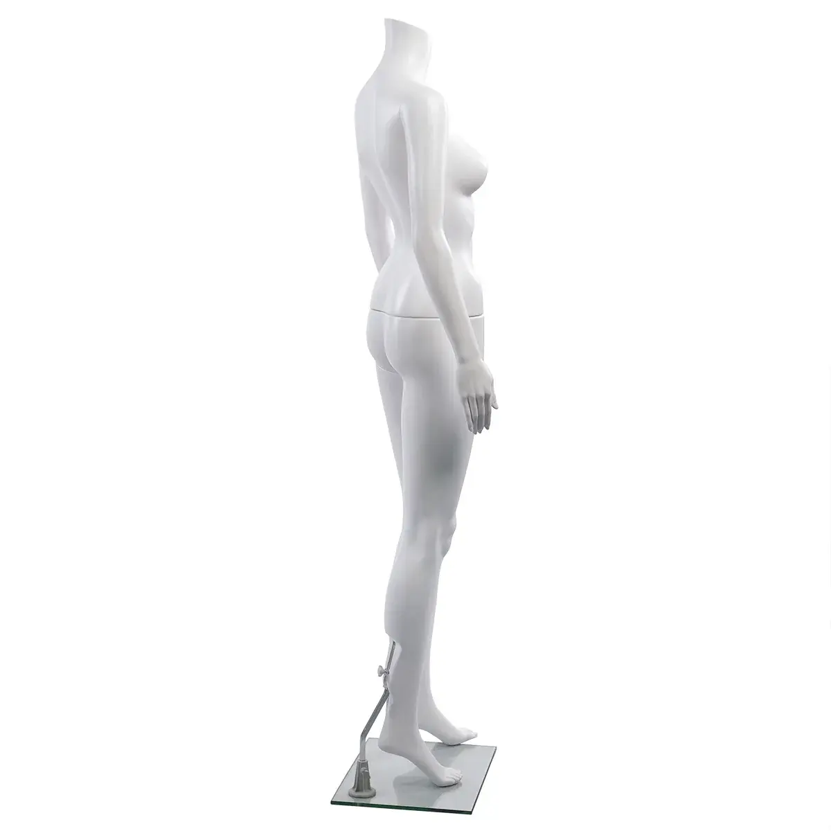 Mannequin femme, sans tête, bras le long du corps H 163 cm plastique - Blanc - Mannequins femmes-2