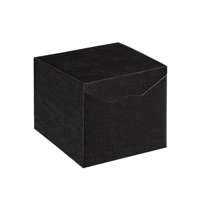 Boîte cadeau noire carton finition luxe 20 x 20 x 18 cm - Paquet de 10 - Boites cadeaux carton pliables